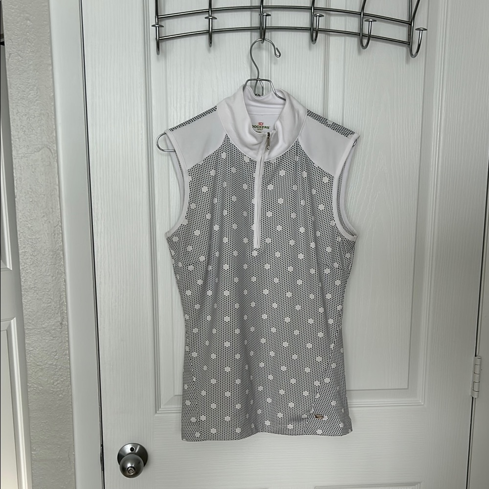 Dockers Women's black/white design Sleeveless golf Top